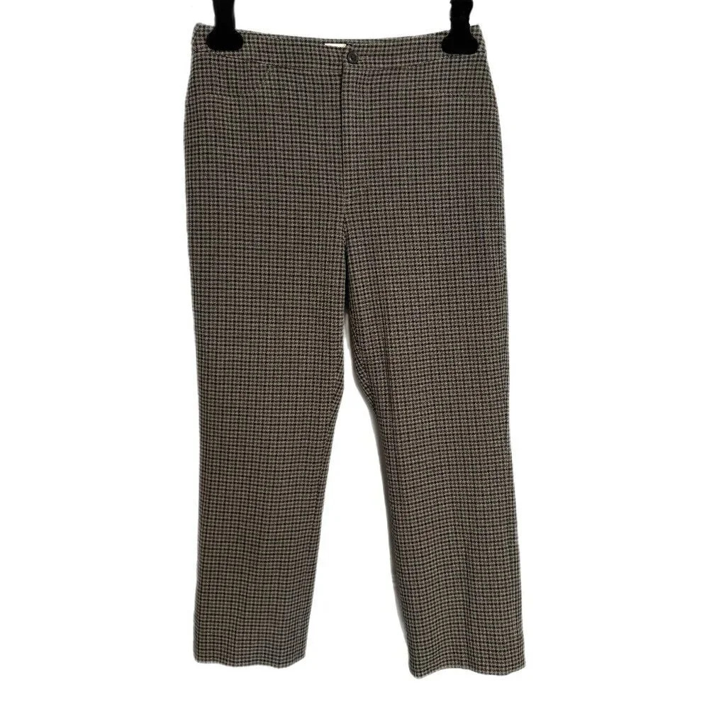 Aritzia Sunday Best Freshman Check Pant Size 4  Gray High Rise Straight Academia
